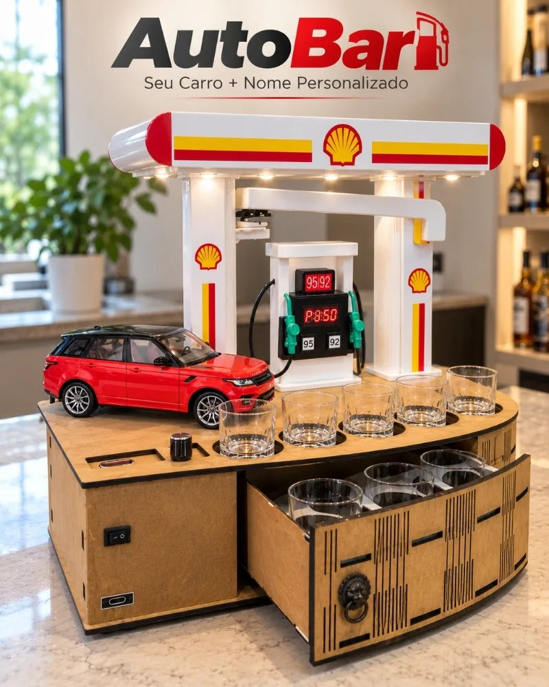 AutoBar - Dispenser de Bebidas Carro e Posto Personalizado